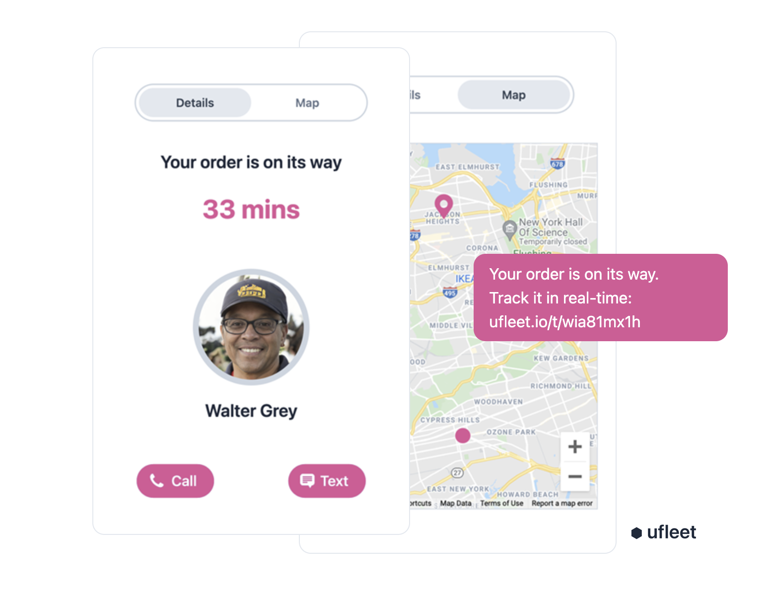 delivery tracking app - customer view