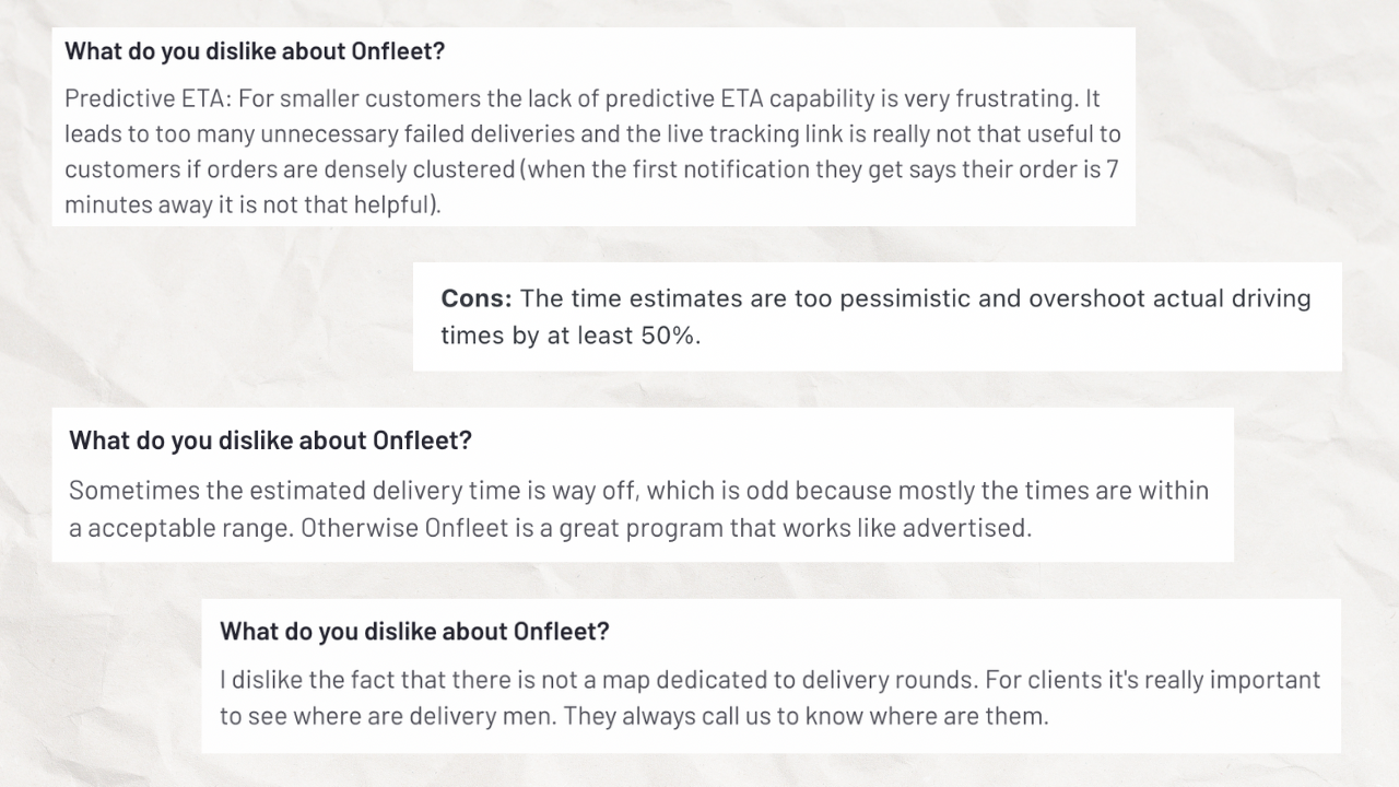 onfleet eta bugs