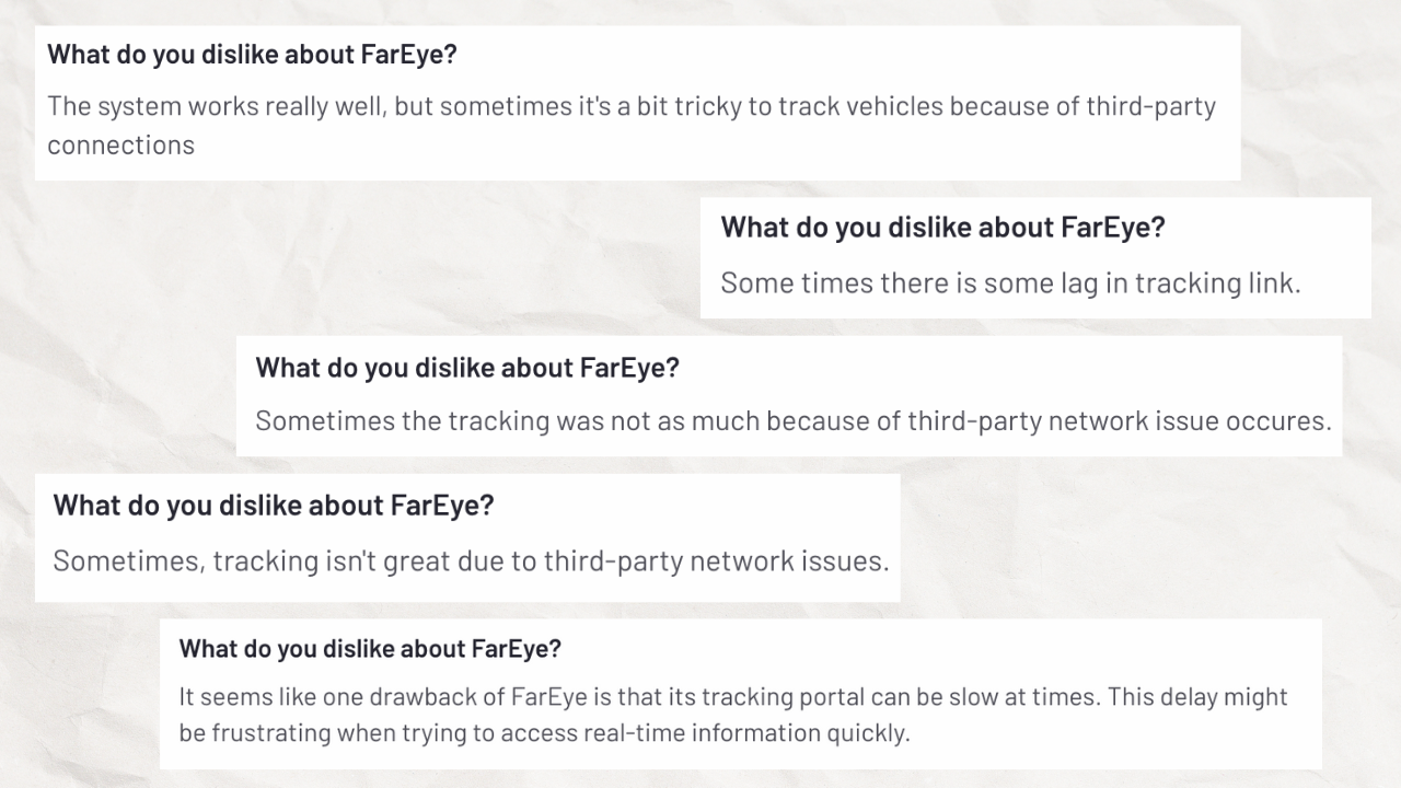 fareye tracking issues