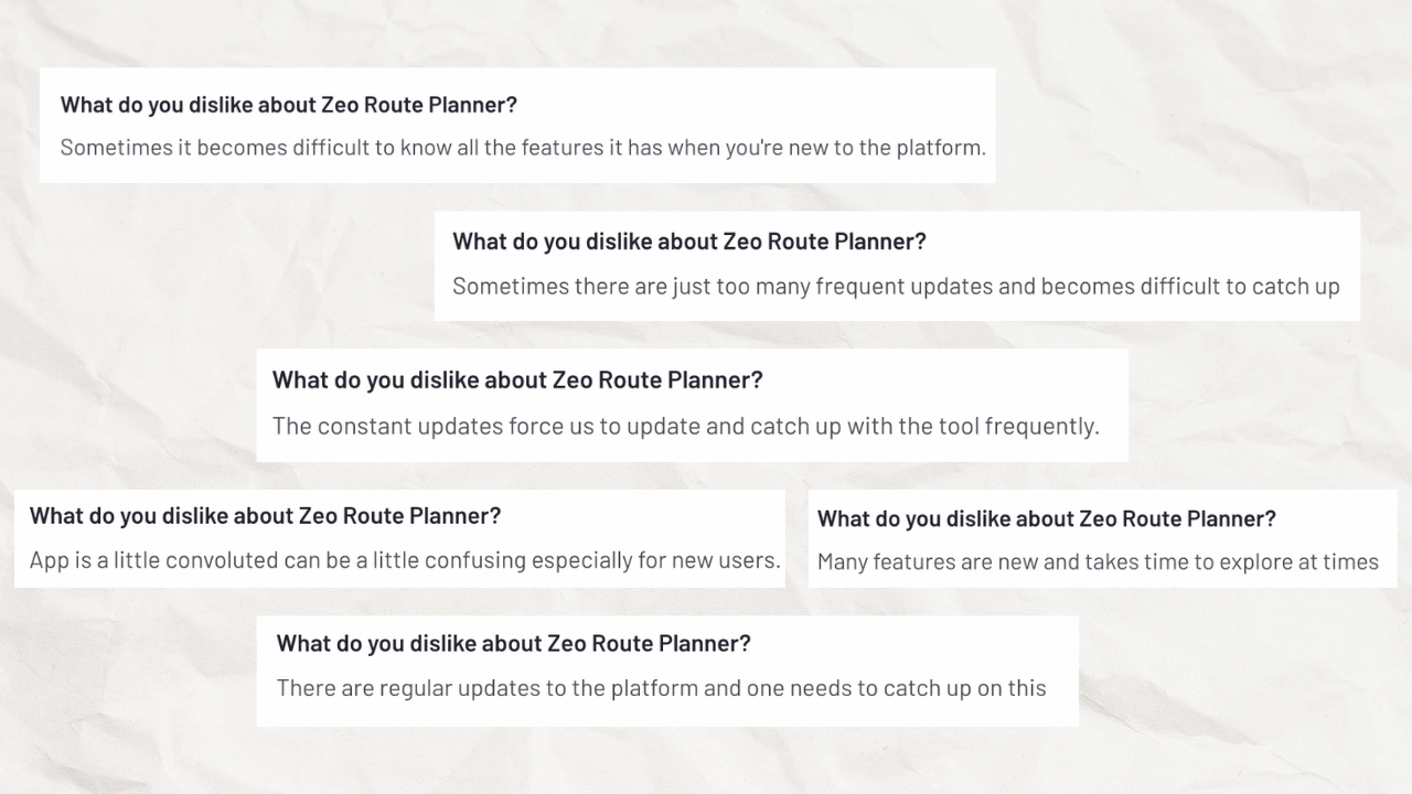 zoe route planner ease of use issue